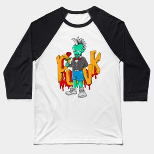 Romantic Monster Holding Rose Baseball T-Shirt